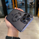 Luxo magnético para magsafe carga sem fio chapeamento caso claro para iphone 11