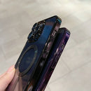 Luxo magnético para magsafe carga sem fio chapeamento caso claro para iphone 11