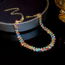 Luxo Brilhante Completo Strass Gargantilha Colar para Mulheres, Colares De Crist
