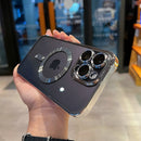 Luxo magnético para magsafe carga sem fio chapeamento caso claro para iphone 11