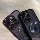 Luxo magnético para magsafe carga sem fio chapeamento caso claro para iphone 11